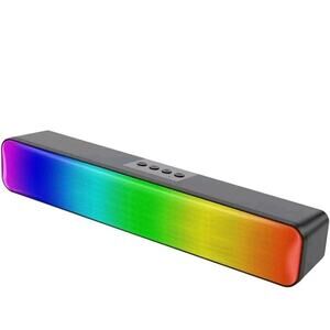 Q6 Wireless Computer Speaker Sound Bar With RGB Lights USB Powered Pc 360 Light